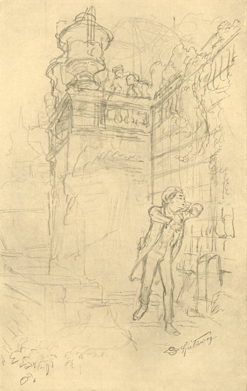 Malvolios Enkel, 1800-luvun puoliväli, loppu, n. 1924. tekijältä Carl Spitzweg