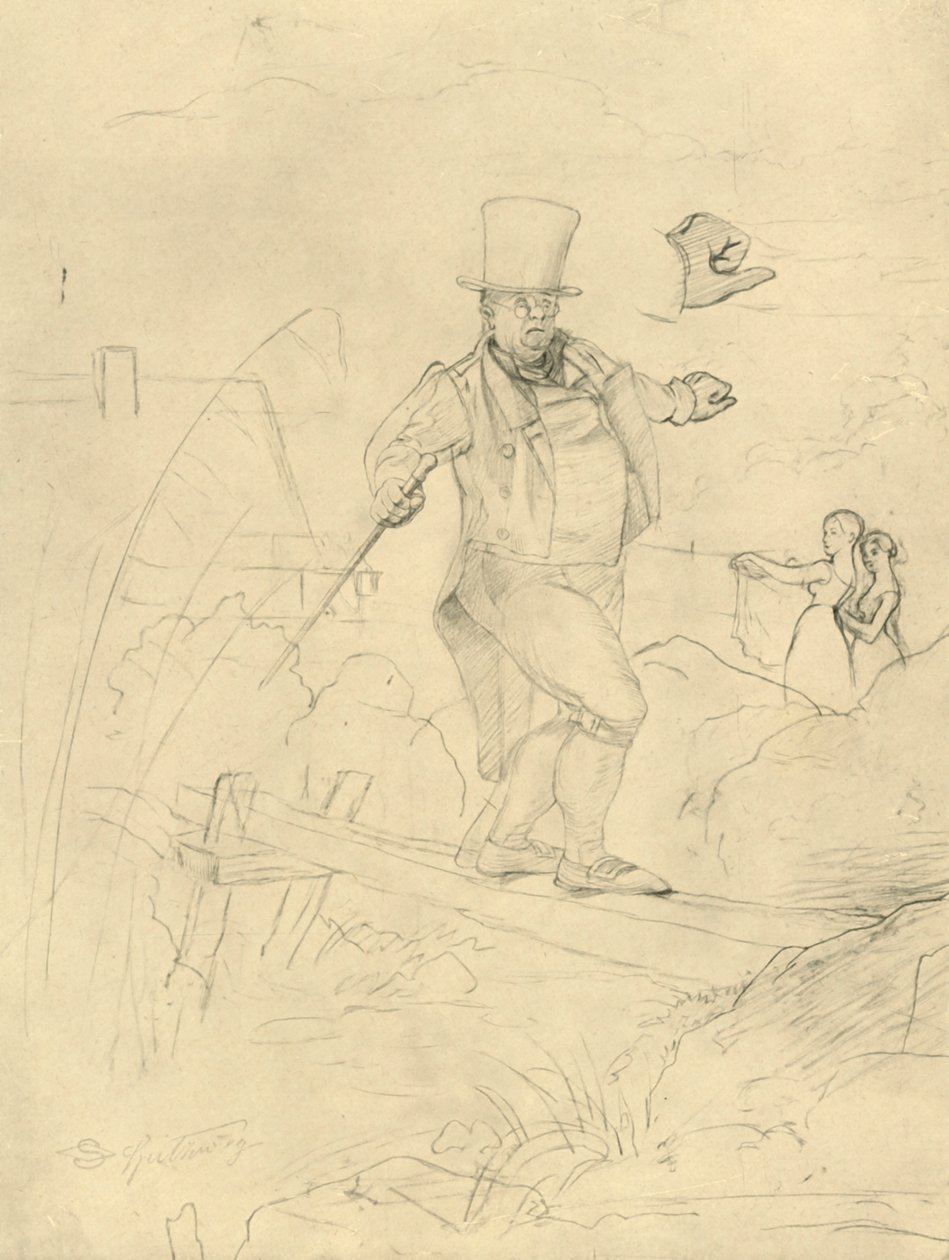 Schwierigen väylä, 1800-luvun puoliväli, loppu, n. 1924. tekijältä Carl Spitzweg