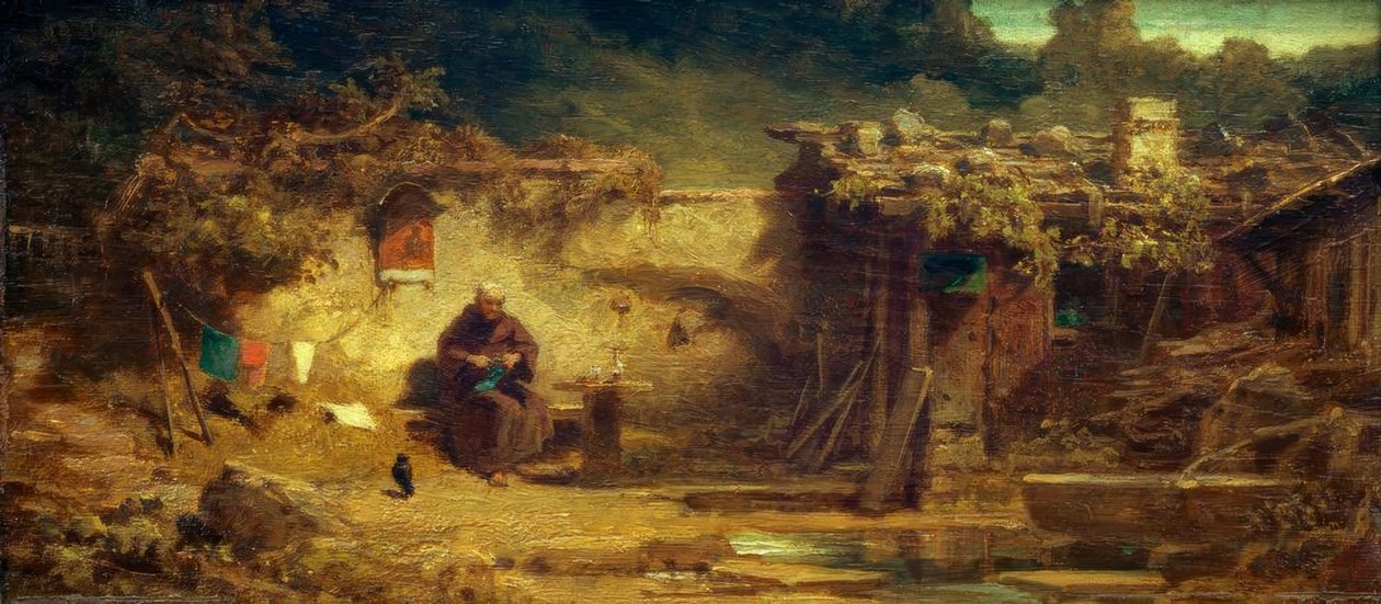 Strickender Einsiedler tekijältä Carl Spitzweg