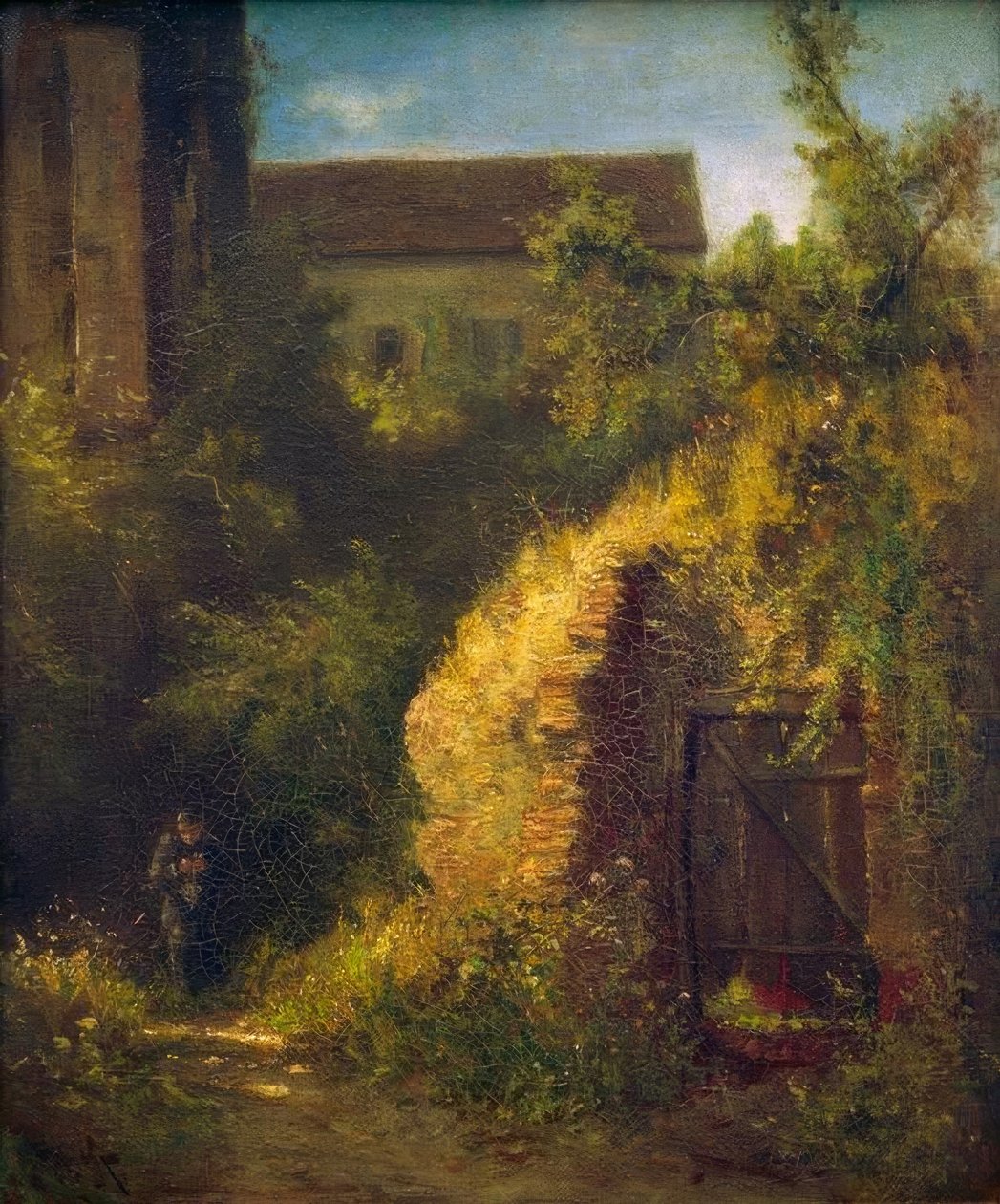 Strickender Mönch ja alter Kasematte tekijältä Carl Spitzweg