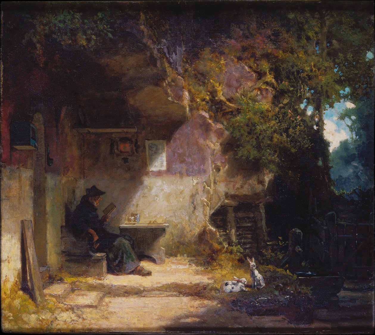 Erakko retriittipaikkansa edessä tekijältä Carl Spitzweg