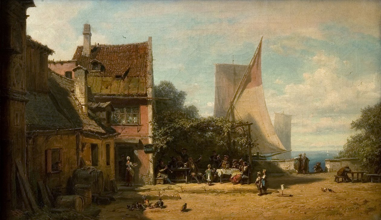 Ravintola järven rannalla tekijältä Carl Spitzweg