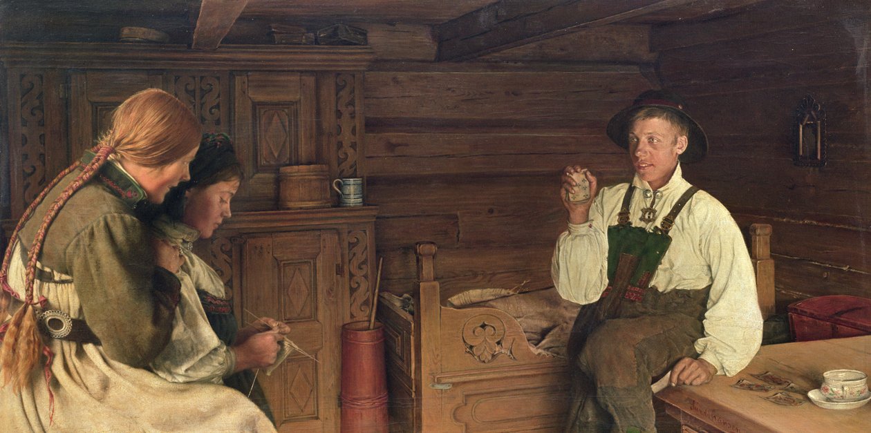 The Card Artist (öljy kankaalle) tekijältä Carl Sundt Hansen