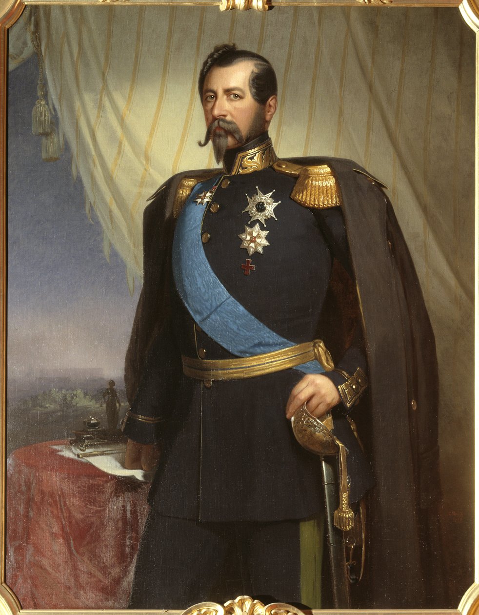 Oscar I, roi de Suede et Norvege - Ruotsin ja Norjan kuninkaan Oscar I:n (1799-1859) muotokuva, Staaff, Carl Theodor (1816-1880). Öljy kankaalle tekijältä Carl Theodor Staaff