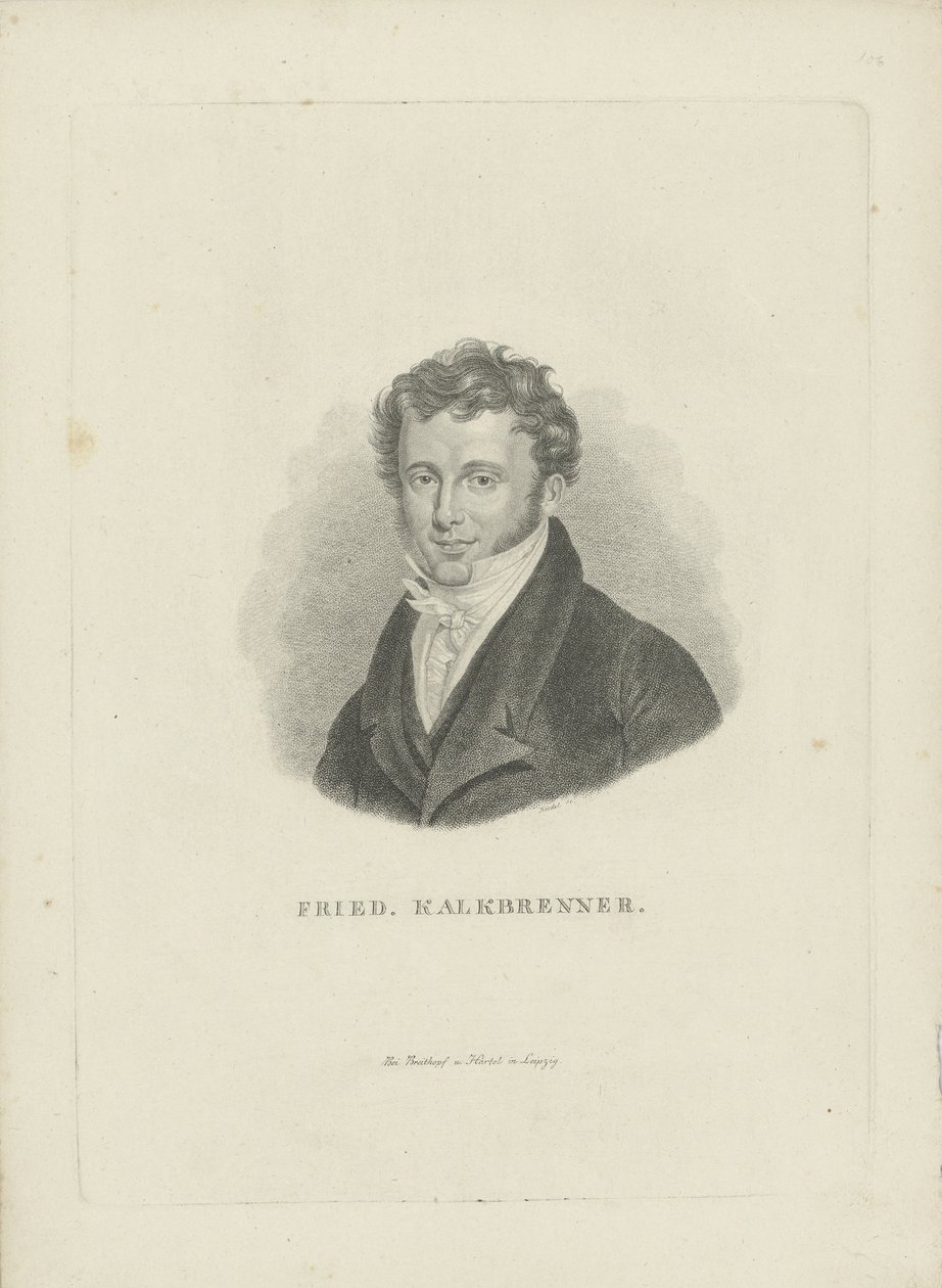 Säveltäjä Friedrich Kalkbrennerin muotokuva 1785-1849, noin 1821. tekijältä Carl Traugott Riedel