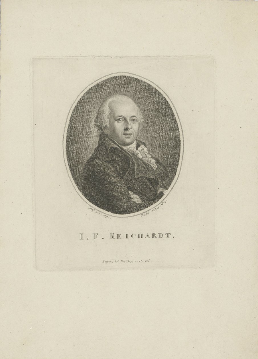 Muotokuva säveltäjä Johann Friedrich Reichardtista 1752-1814, 1814. tekijältä Carl Traugott Riedel