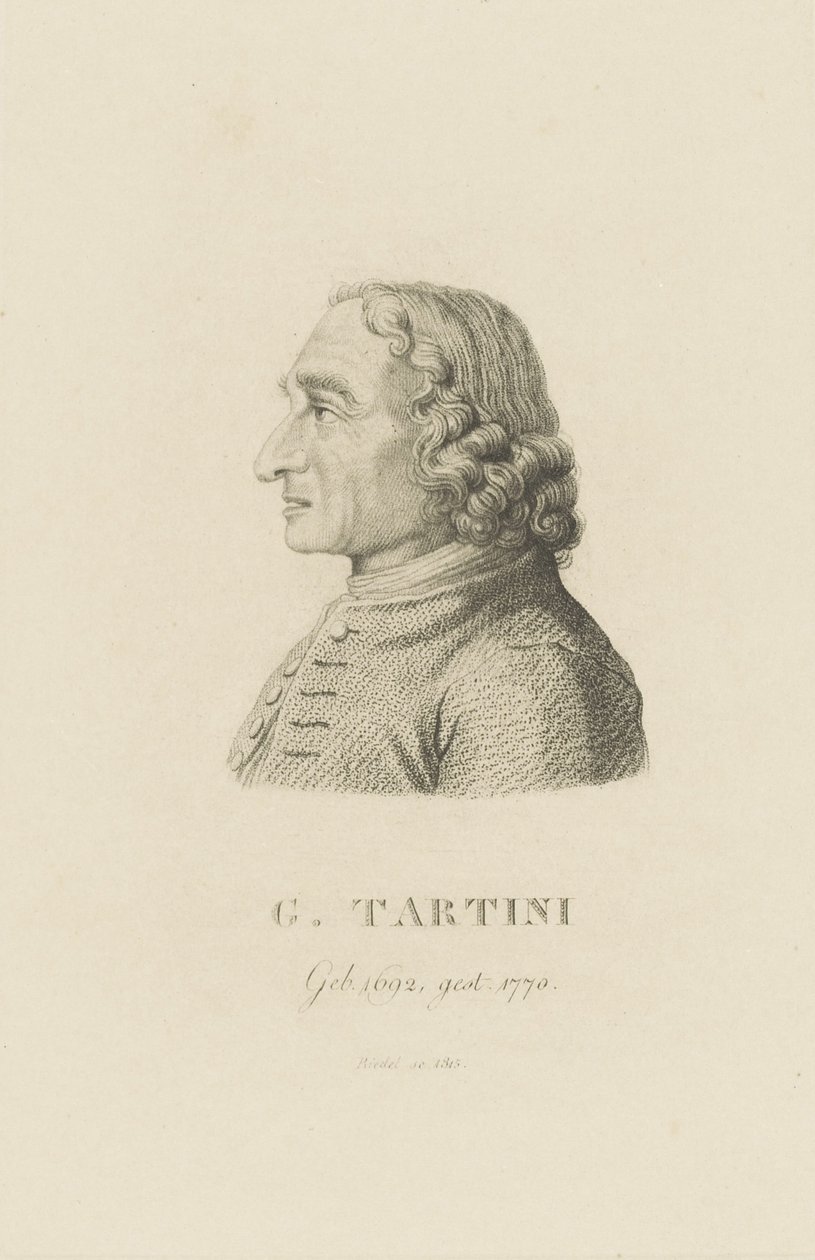 Viulisti ja säveltäjä Giuseppe Tartinin muotokuva 1692-1770, 1815. tekijältä Carl Traugott Riedel