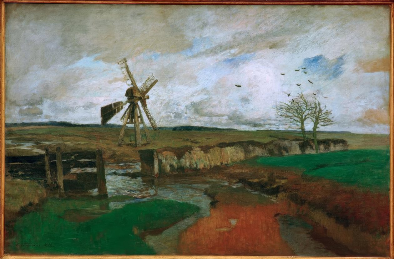 Landschaft mit Windmühle tekijältä Carl Vinnen