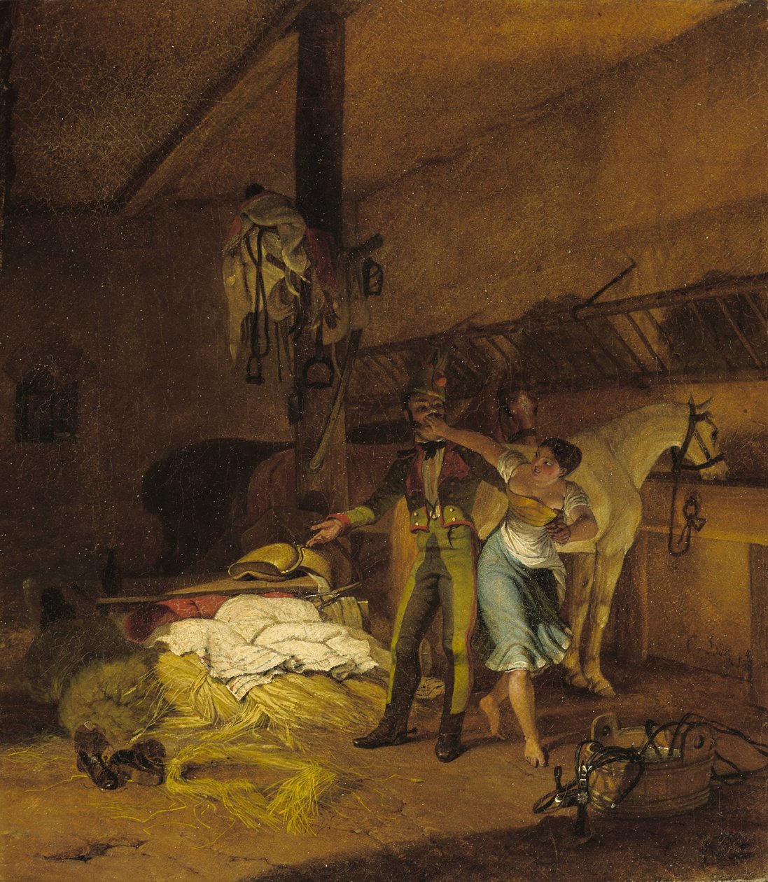 Chevauxleger flirttailee piikalle tekijältä Carl Wilhelm Freiherr von Heideck