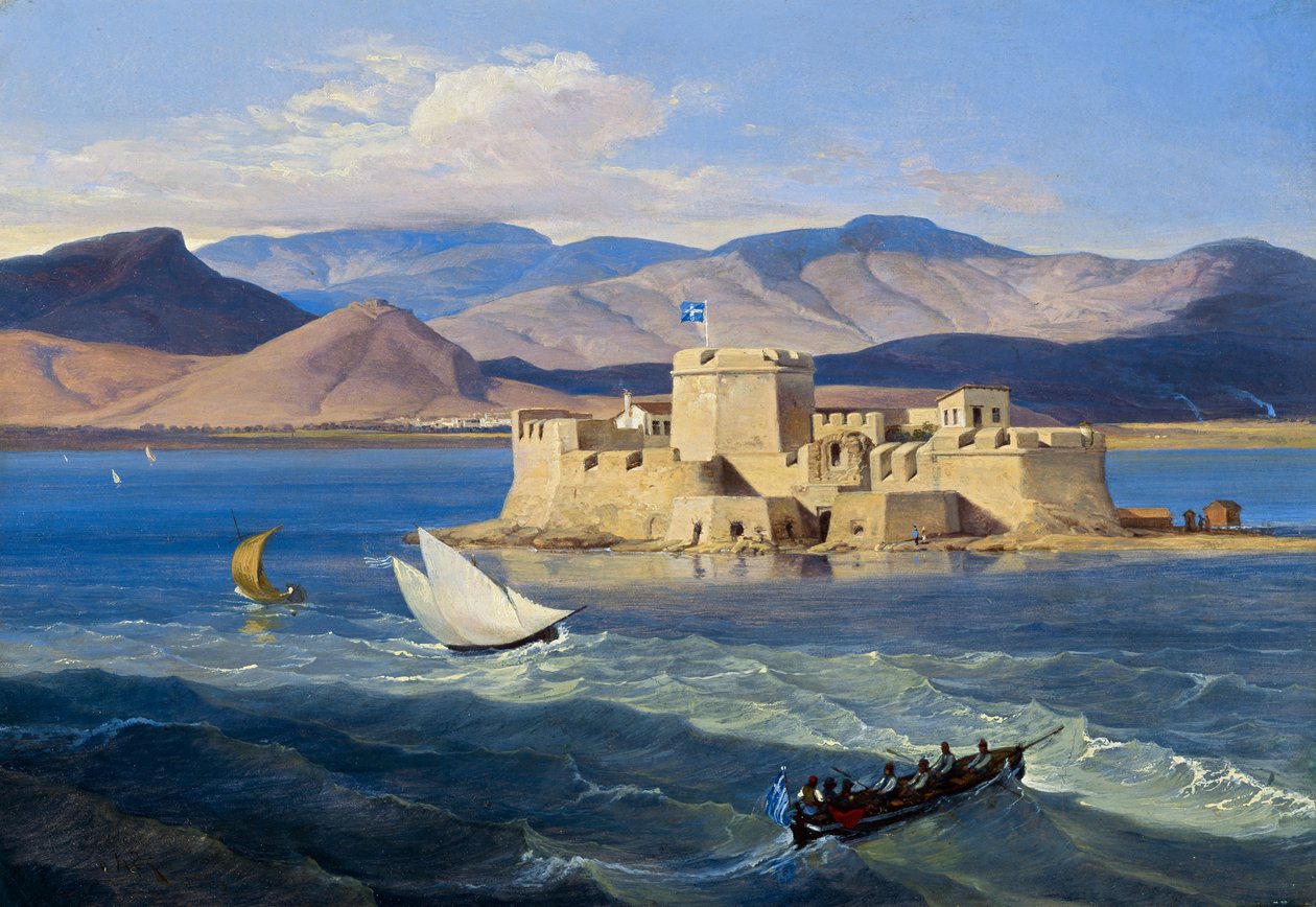 Bourtzin linnoitus lähellä Naupliaa tekijältä Carl Wilhelm Freiherr von Heideck