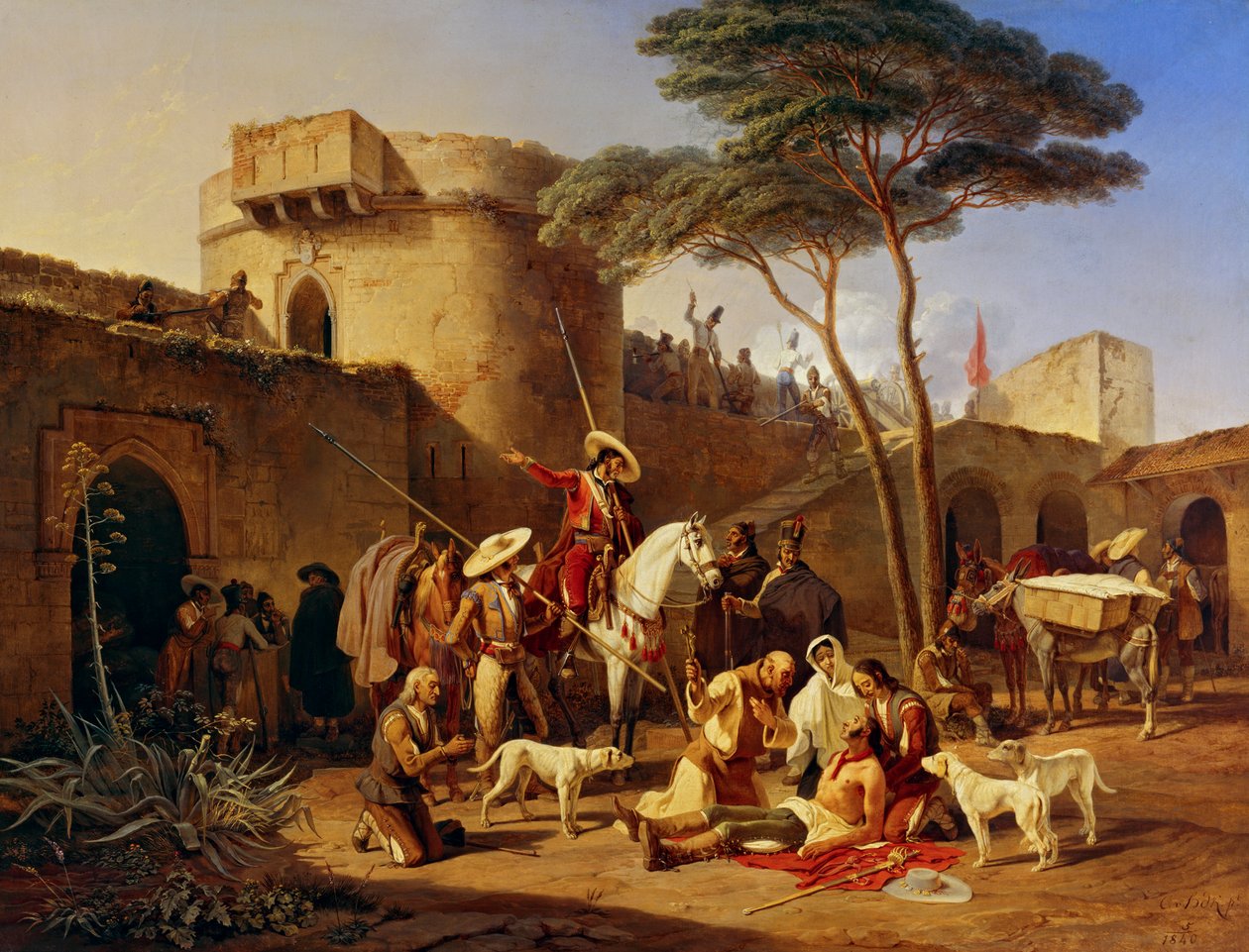 Espanjalaiset sissit linnakkeessa tekijältä Carl Wilhelm Freiherr von Heideck