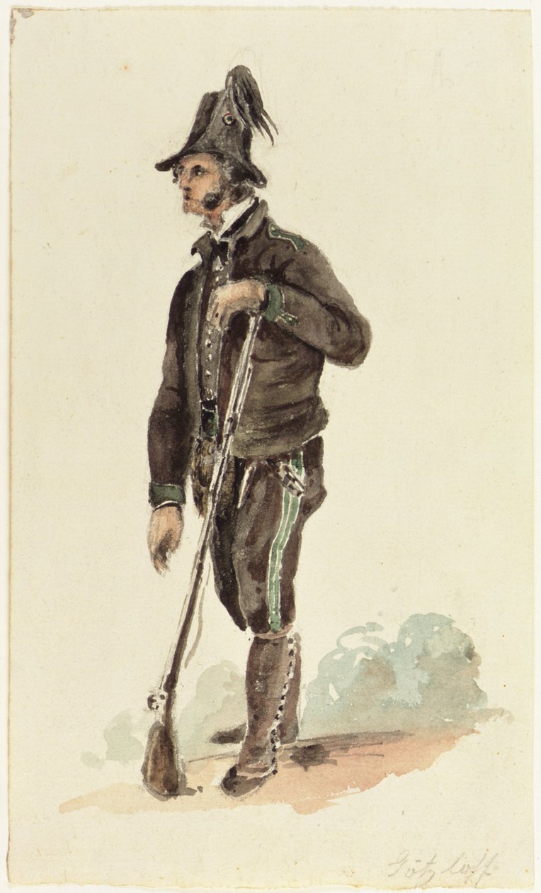 Italialainen metsästäjä, 1830 tekijältä Carl Wilhelm Goetzloff