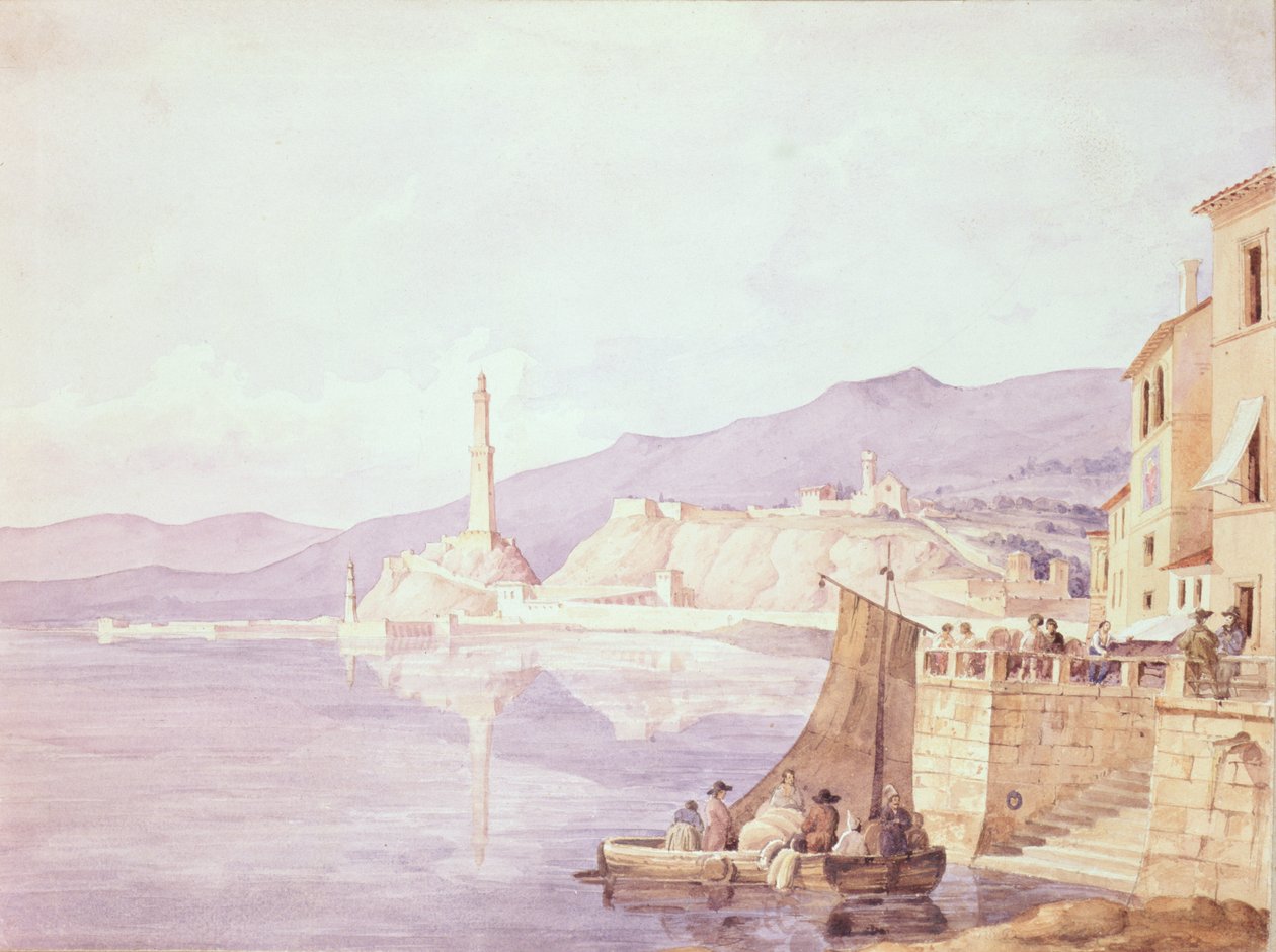 Genovan satama, 1835 tekijältä Carl Wilhelm Goetzloff