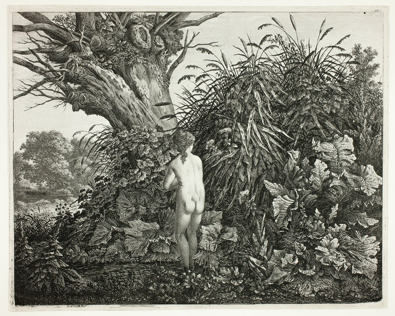 Nymfi suoisessa metsässä tekijältä Carl Wilhelm Kolbe, the elder