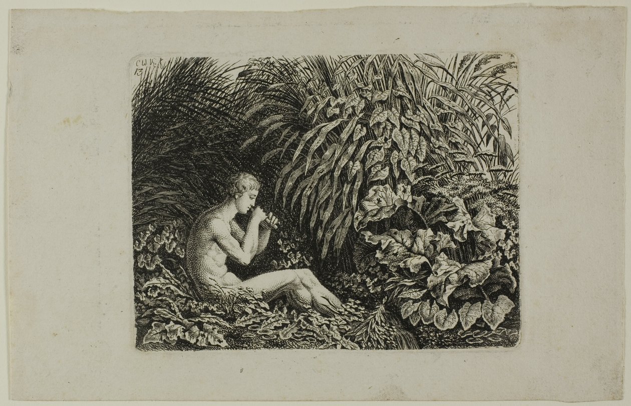 Nuoret pelaavat Panin piippuja tekijältä Carl Wilhelm Kolbe, the elder