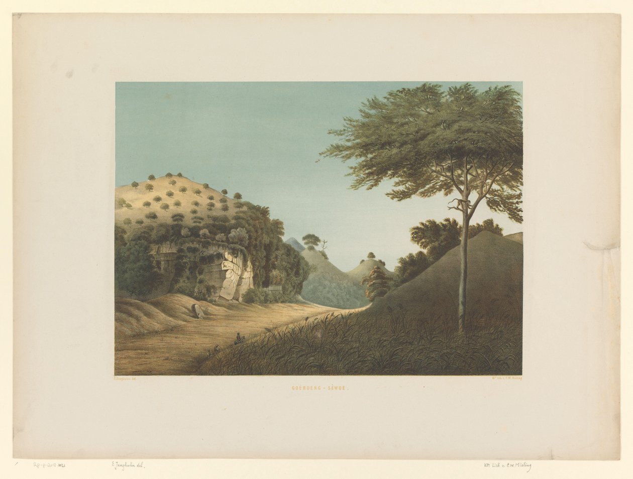 Näkymä maisemaan Gunung Sewussa Goênoeng-Sèwoe (otsikko esineessä) tekijältä Carl Wilhelm Mieling (possibly)