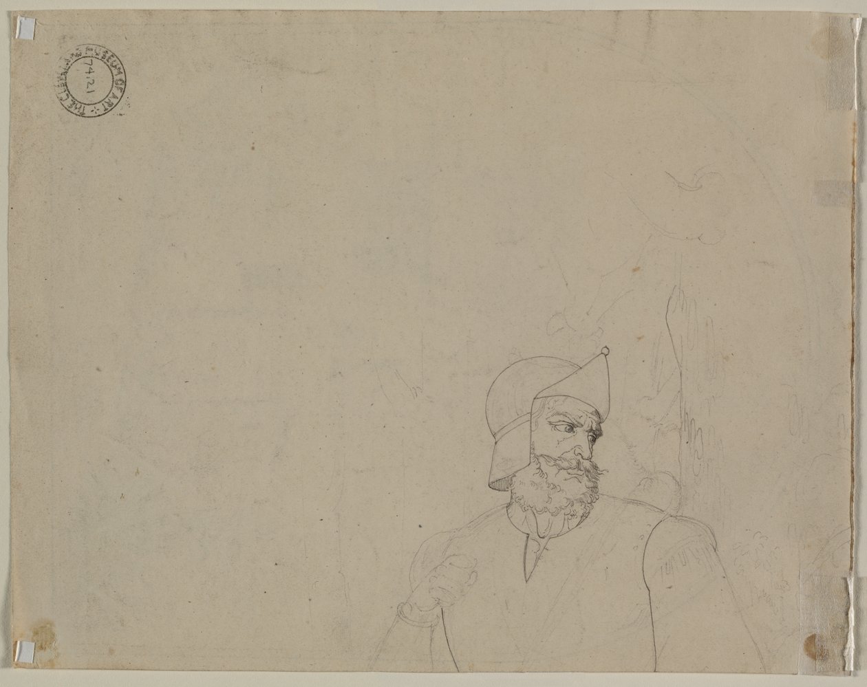 Sotilas maisemassa, 1800-luvun toinen neljännes. tekijältä Carl Wilhelm Tischbein