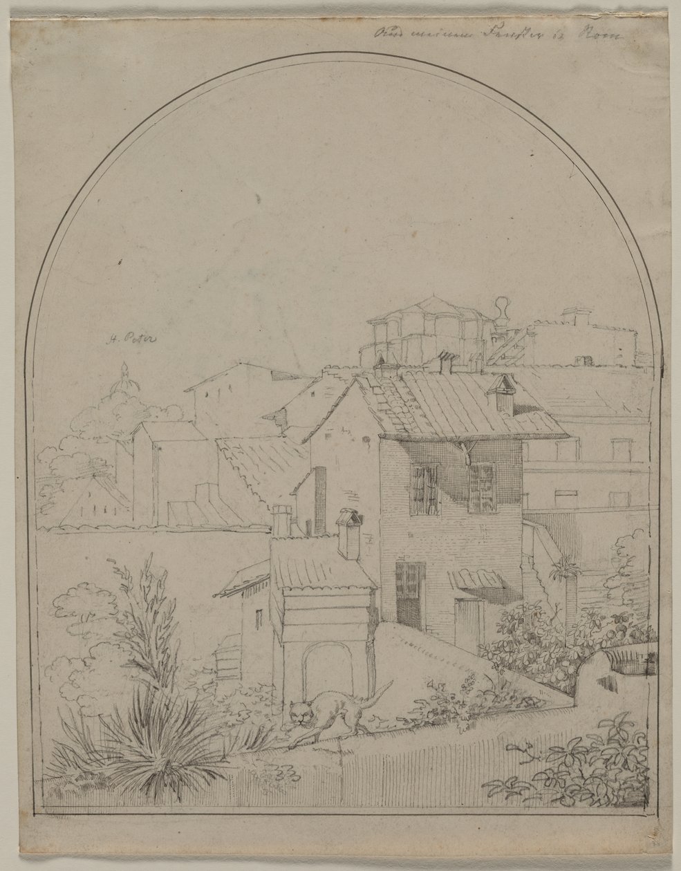 Näkymä ikkunastani Roomassa, n. 1817. tekijältä Carl Wilhelm Tischbein