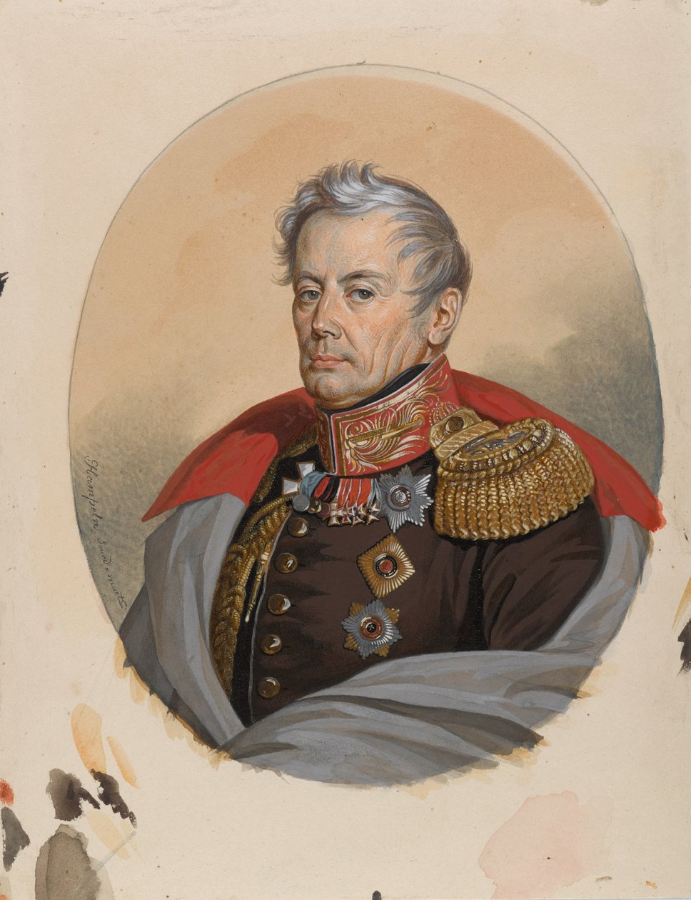 Kreivi Pjotr Petrovitš Konovnitsynin muotokuva 1764-1822, 1820-luvun alku. tekijältä Carl von Hampeln