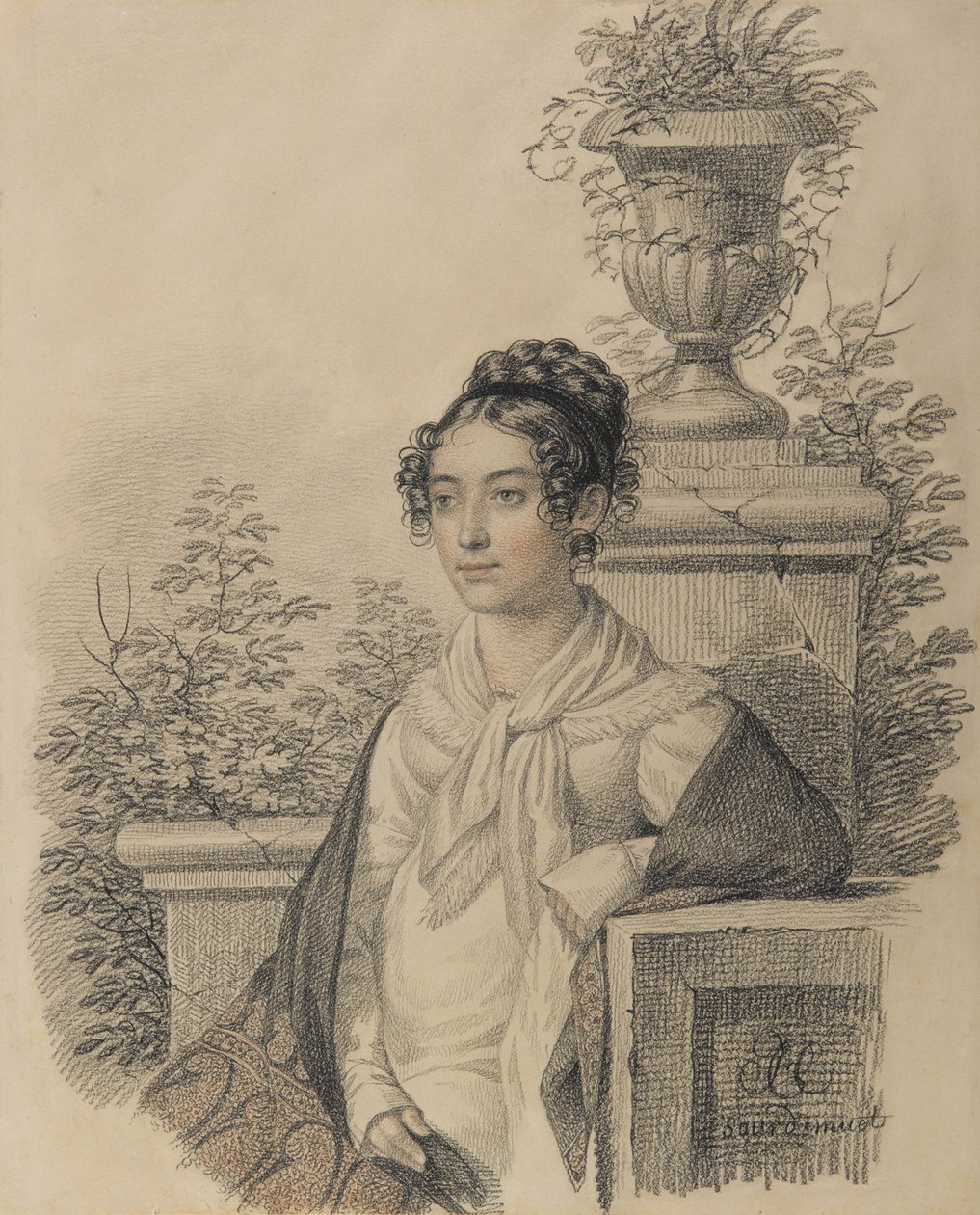 Olga Nikolaevna Kokoshkinan muotokuva, os Rezanova 1802-1828, Vuosina 1824-1828. tekijältä Carl von Hampeln