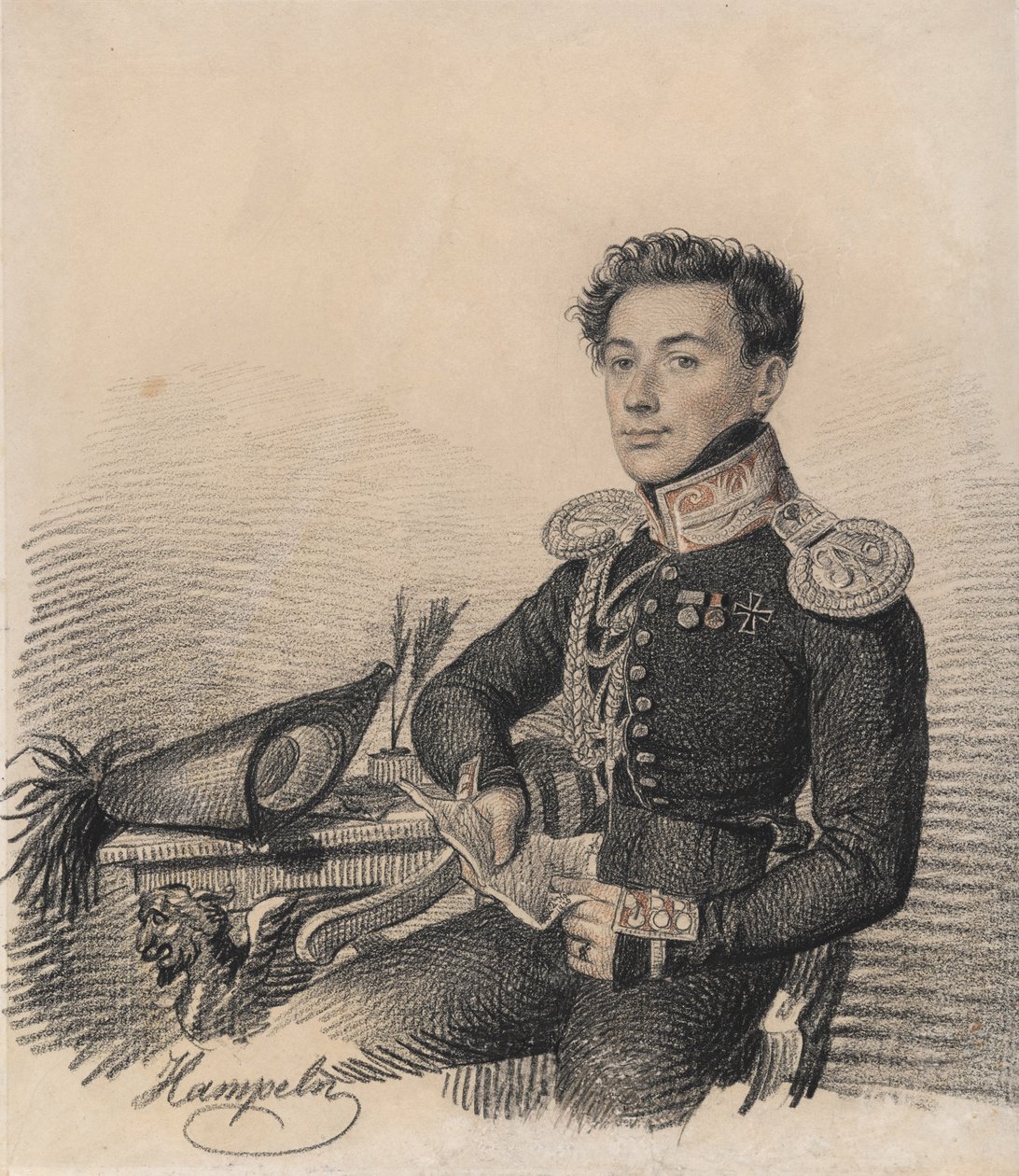 Sergei Aleksandrovitš Kokoshkinin muotokuva 1795-1861, 1820. tekijältä Carl von Hampeln