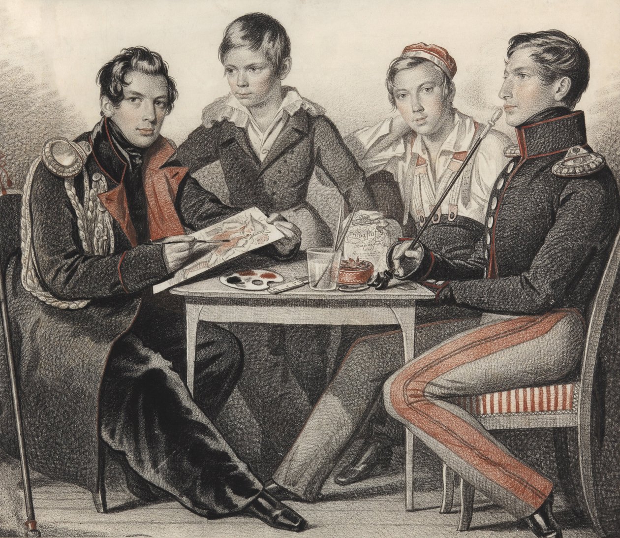 Veljesten Konovnitsynin muotokuva, 1825. tekijältä Carl von Hampeln