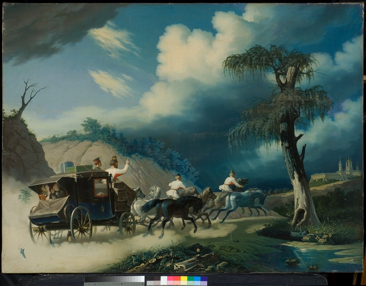 Troikka ukkosmyrskyn aikana, 1830-luku. tekijältä Carl von Hampeln