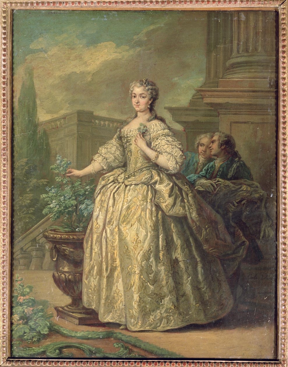 Maria Leszczynskan (1703-68) muotokuva 1747 (öljy kortille) tekijältä Carle van Loo