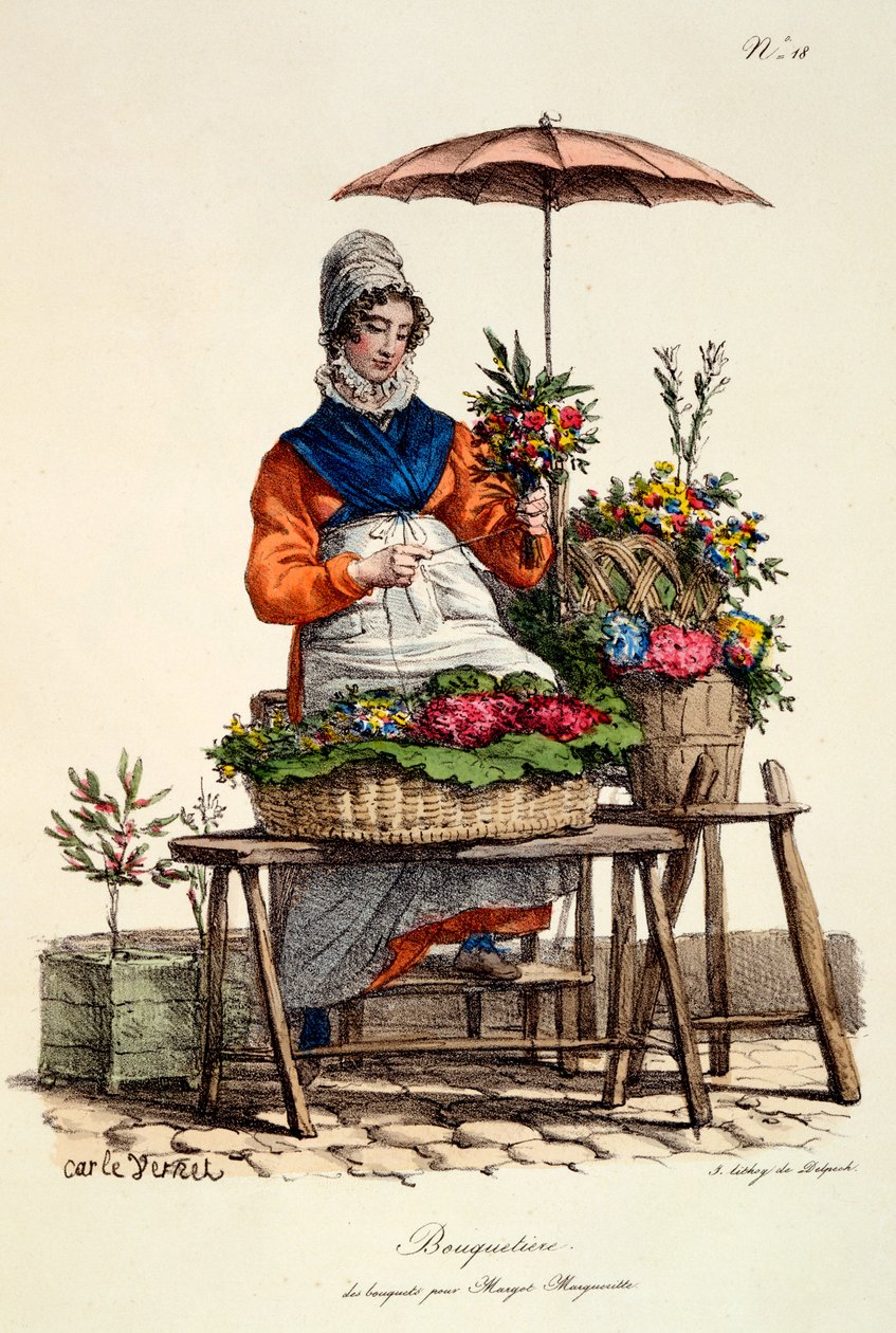 Bouquetiere des bouquets Margot Marguerittelle, Delpeckin painatus, 