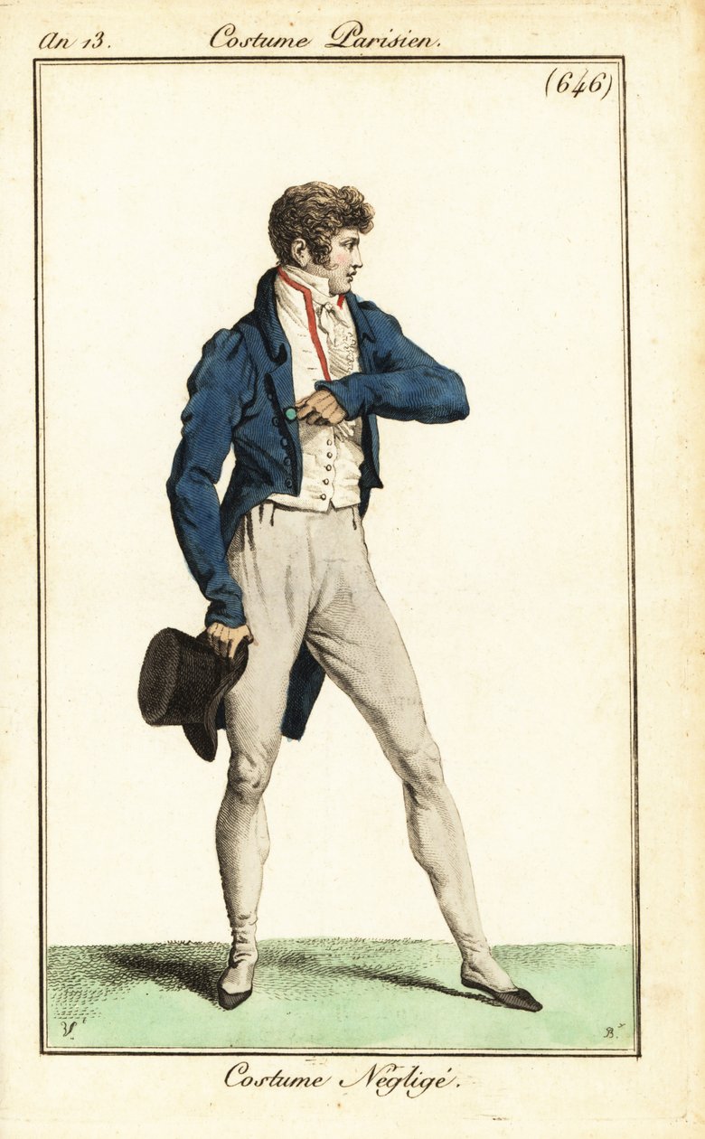 Ranskalainen dandy rennossa asussa, Pariisi tekijältä Carle (after) Vernet