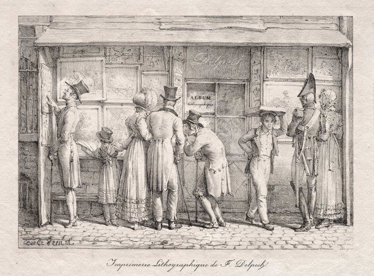 Delpech Lithographic Print Shop, n. 1818. tekijältä Carle Vernet