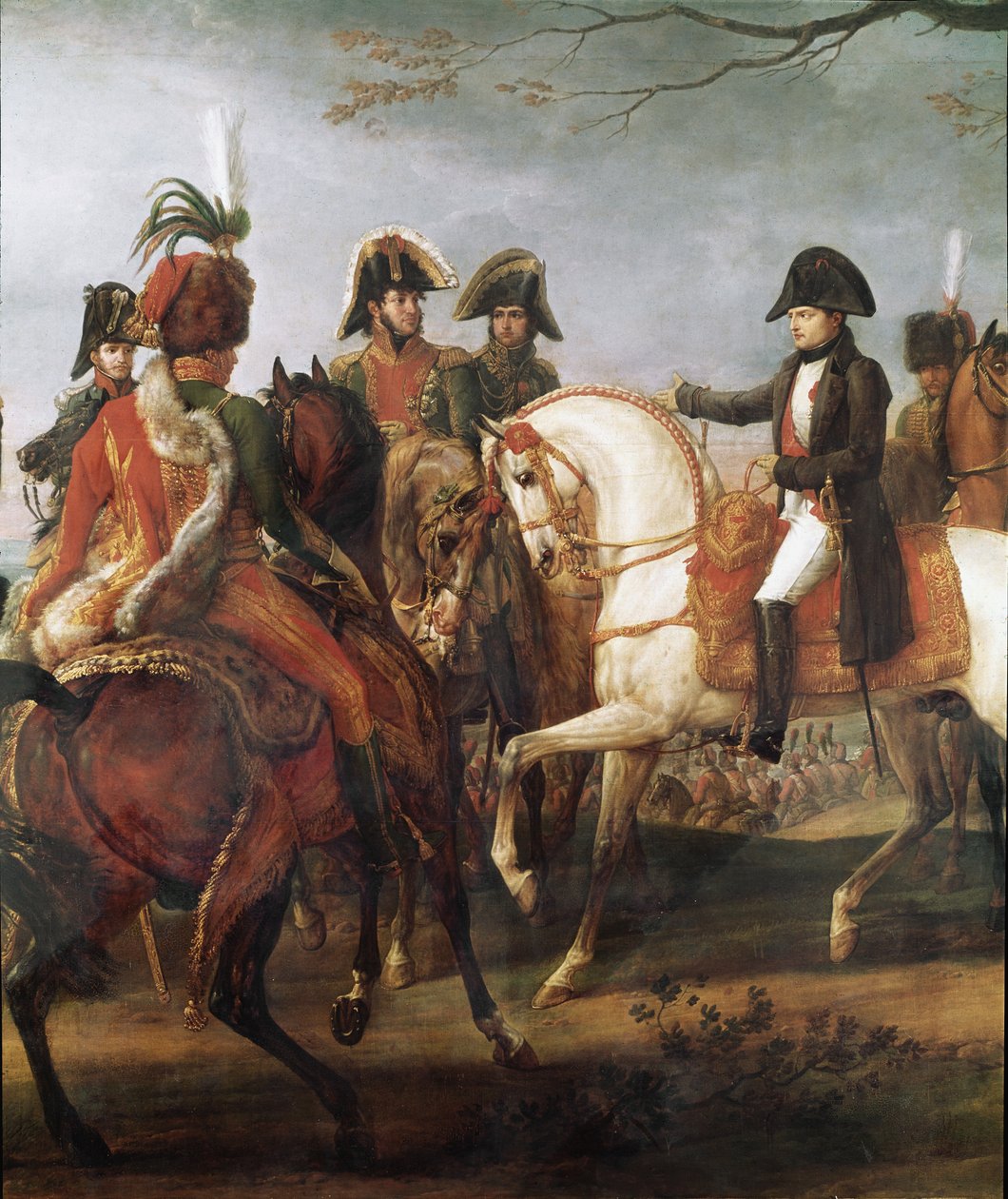 Keisari Napoleon I antaa käskyn ennen Austerlitzin taistelua 2. joulukuuta 1805, yksityiskohta tekijältä Carle Vernet