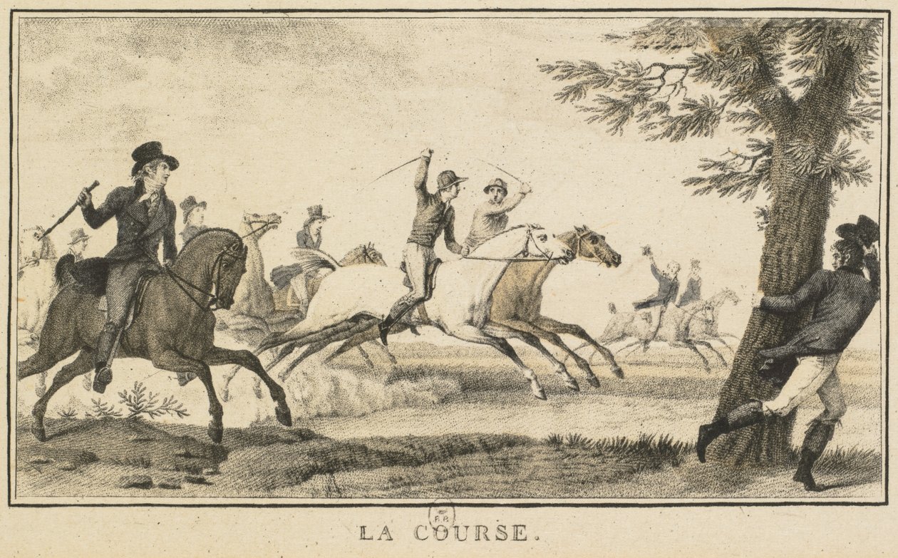 Racing Scenes: The Race Scènes Hippiques: La kurssin. tekijältä Carle Vernet