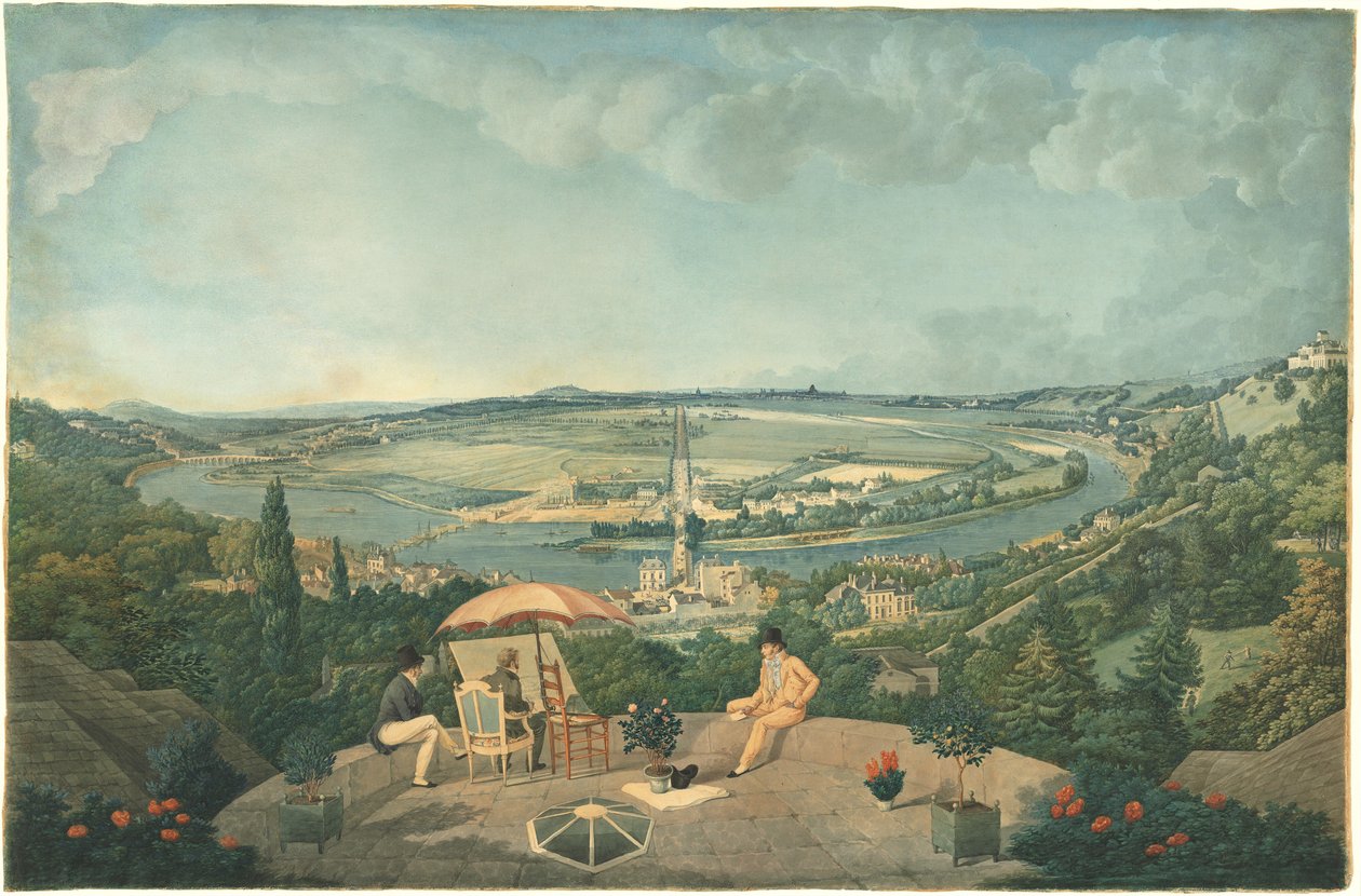 Näkymä Pariisiin Pavillon de Brimborionin terassilta tekijältä Carle Vernet