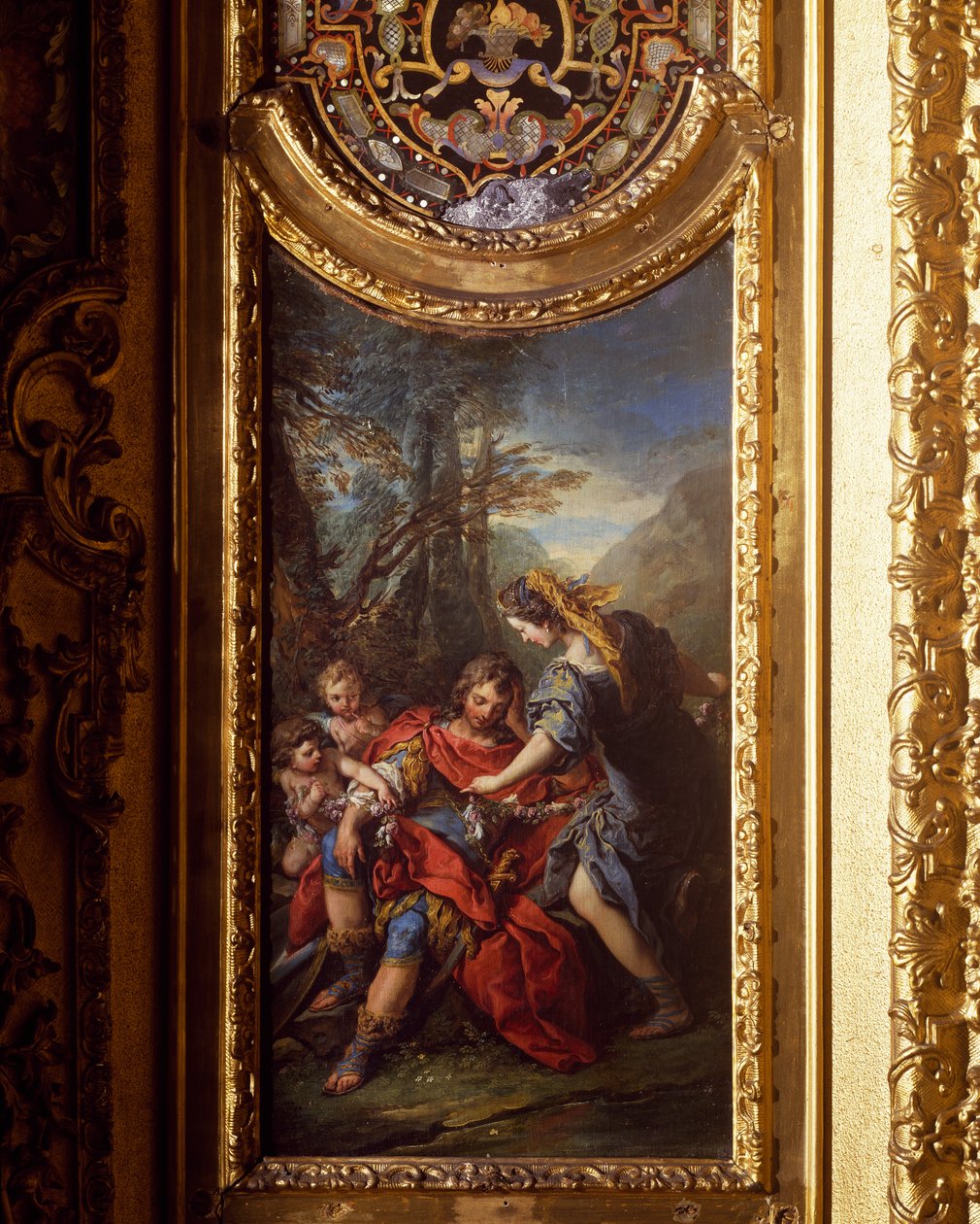 Armada ketjuttaa Ronaldoa, kirjoittanut Carle van Lo (1705-1765), Kuninkaallinen palatsi (Palazzo Riley), Torino, Italia tekijältä Carle van Loo
