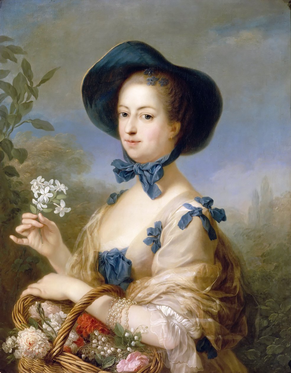 Jeanne-Antoinette Poisson, Marquise de Pompadour Kaunis Jardiniere tekijältä Carle van Loo