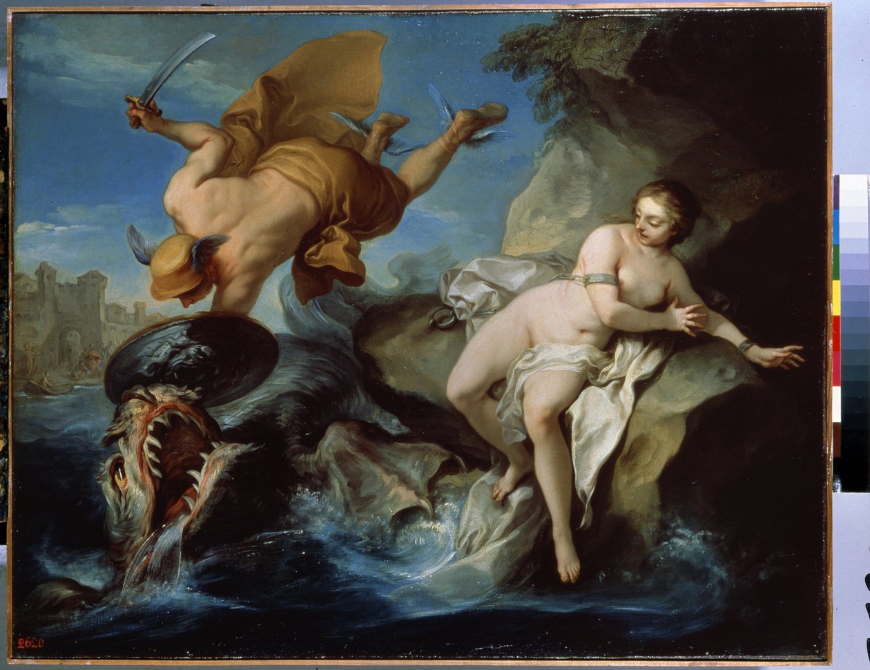 Perseus ja Andromeda (öljy kankaalle) tekijältä Carle van Loo