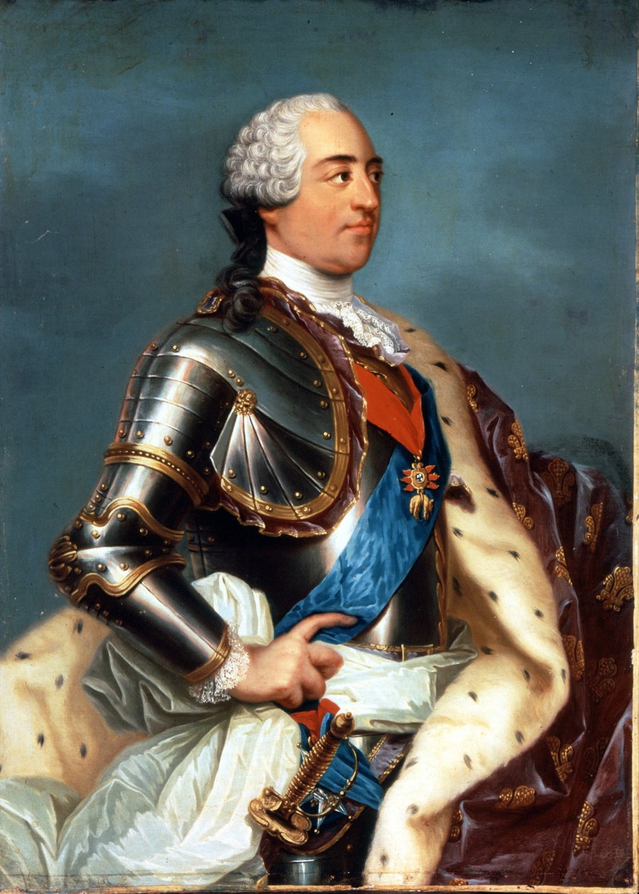 Ludvig XV:n (1710 - 1774) muotokuva. Carle Van Loon (1705 - 1765) maalaus. tekijältä Carle van Loo