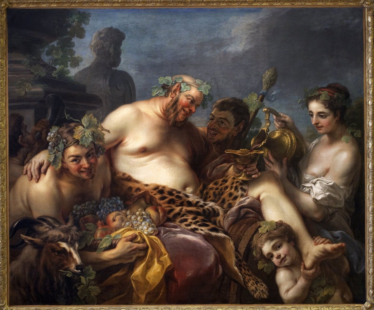 Silene on humalassa. Carle Van Loon (1705-1765) maalaus, öljy kankaalle tekijältä Carle van Loo