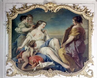 Venus wc:ssä (öljy paneelissa) tekijältä Carle van Loo