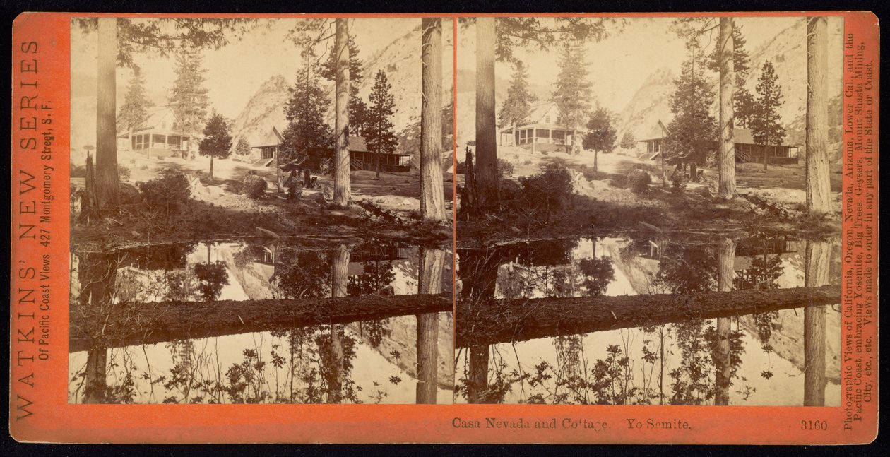Casa Nevada ja mökki. Yo Semite. tekijältä Carleton E. Watkins