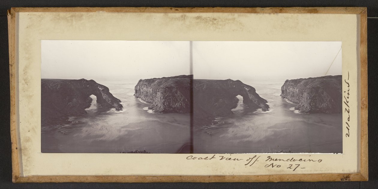 Mendocinon rannikonäkymä tekijältä Carleton E. Watkins
