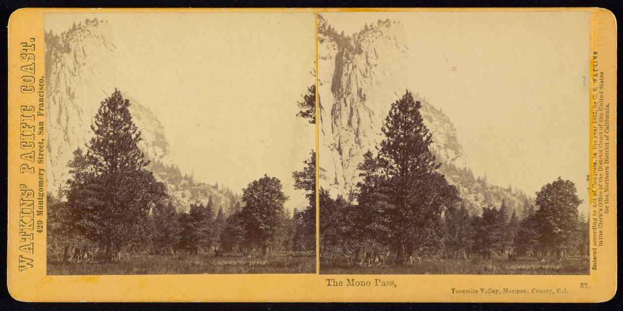 Mono Pass, Yosemiten laakso, Mariposa County, Ca. tekijältä Carleton E. Watkins