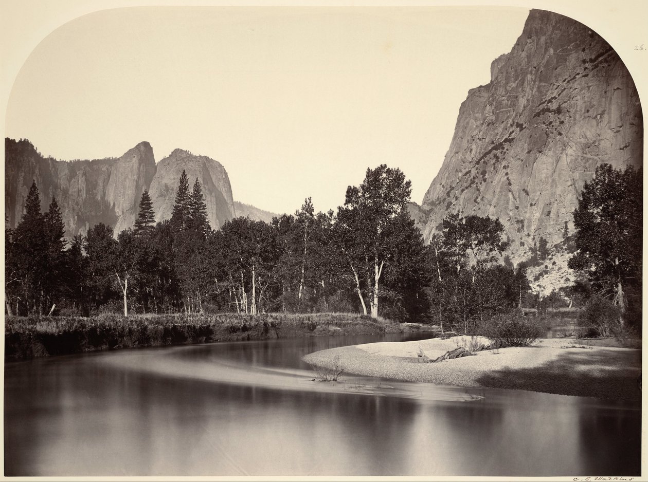 Näkymä Camp Grove, Yosemite tekijältä Carleton E. Watkins