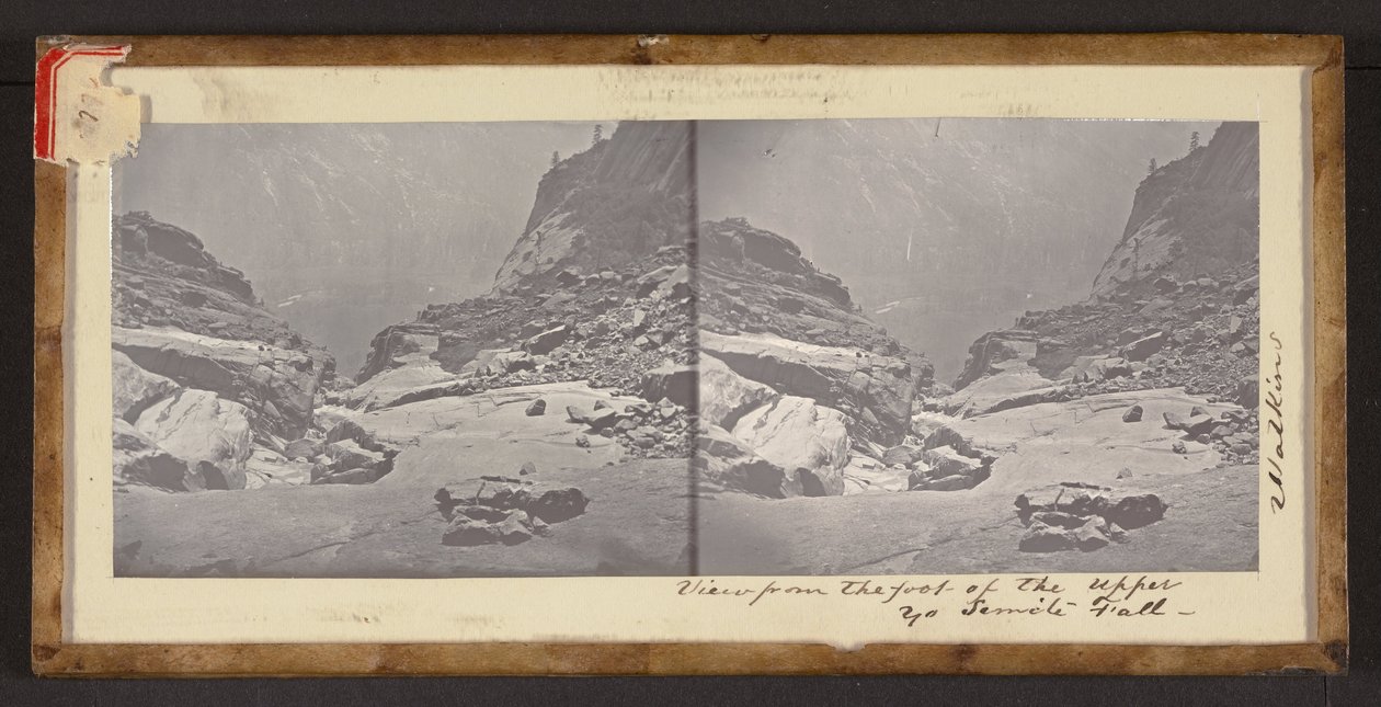 Näkymä Upper Yo Semite Fallin juurelta tekijältä Carleton E. Watkins