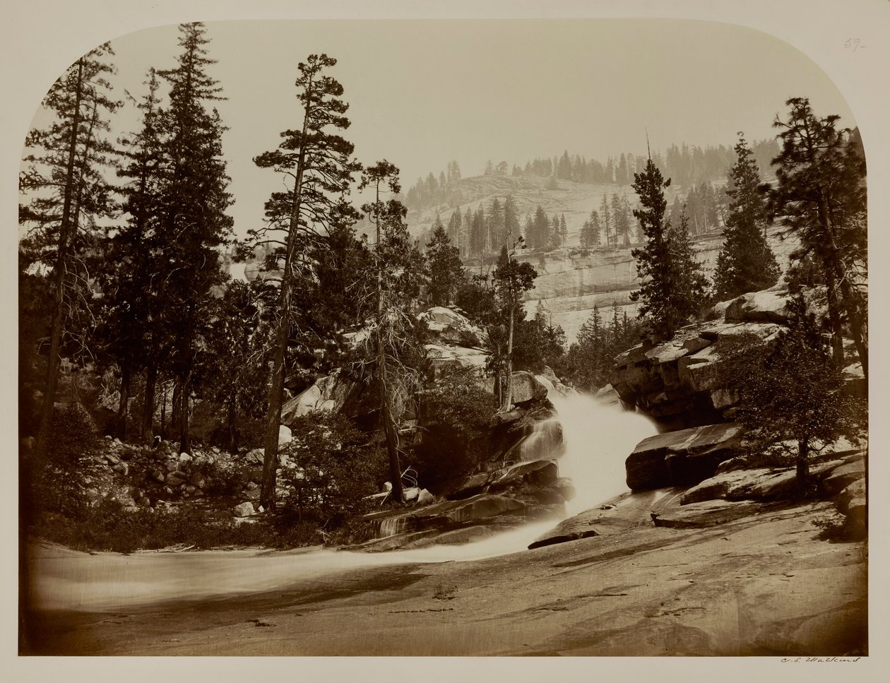 Cascade, Nevadan putoukset, Yosemite, Kalifornia tekijältä Carleton E. Watkins
