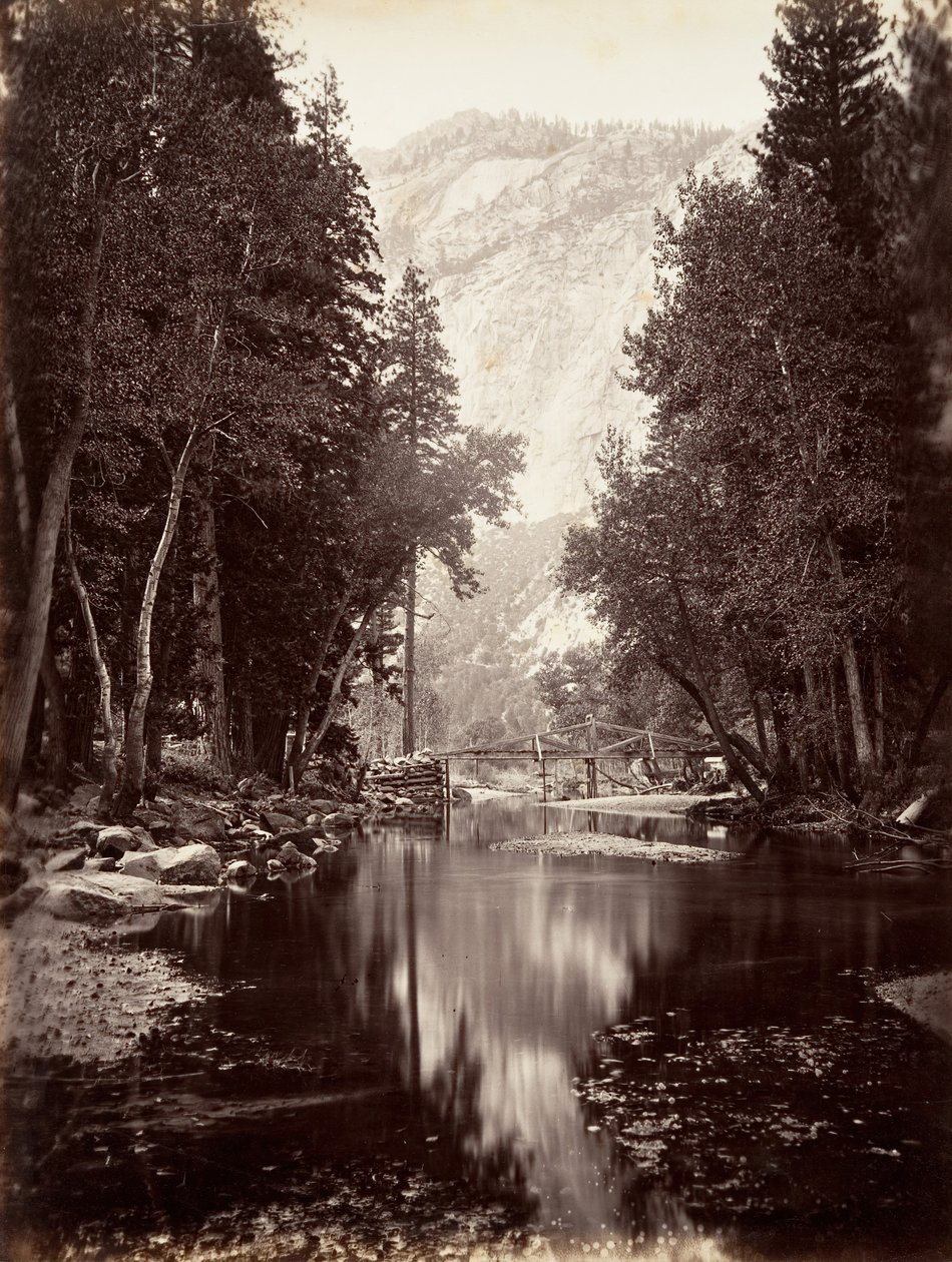 Eagle Point, 4000 jalkaa, Yosemite, n. 1872, painettu n. 1876. tekijältä Carleton E. Watkins.