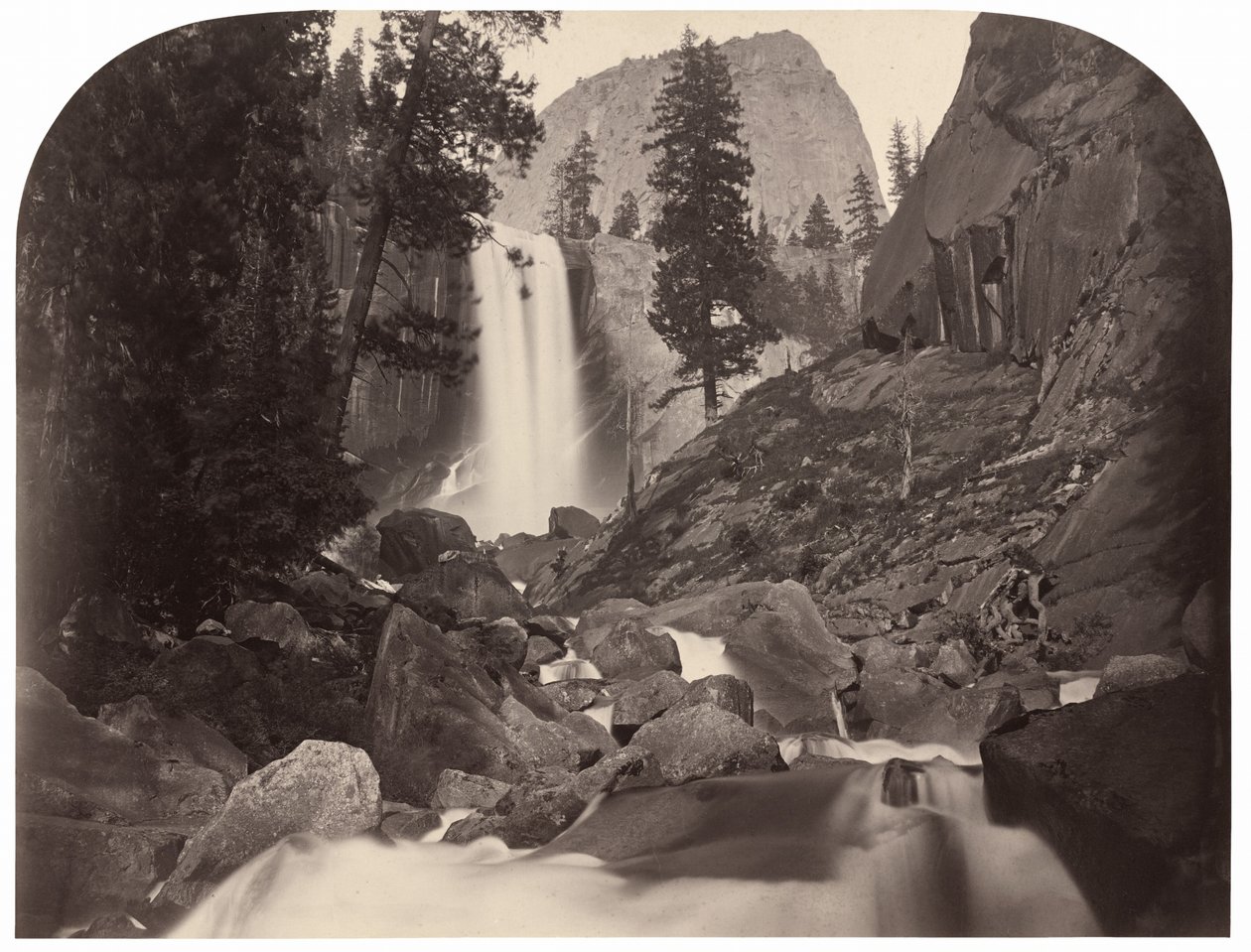 Piwyac, Kevät Fall, 300 jalkaa, Yosemite tekijältä Carleton E. Watkins