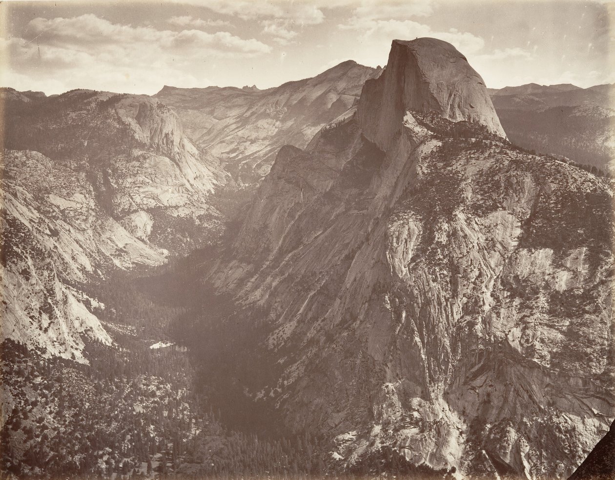 South Dome, 6000 jalkaa, n. 1872, painettu n. 1876. tekijältä Carleton E. Watkins.