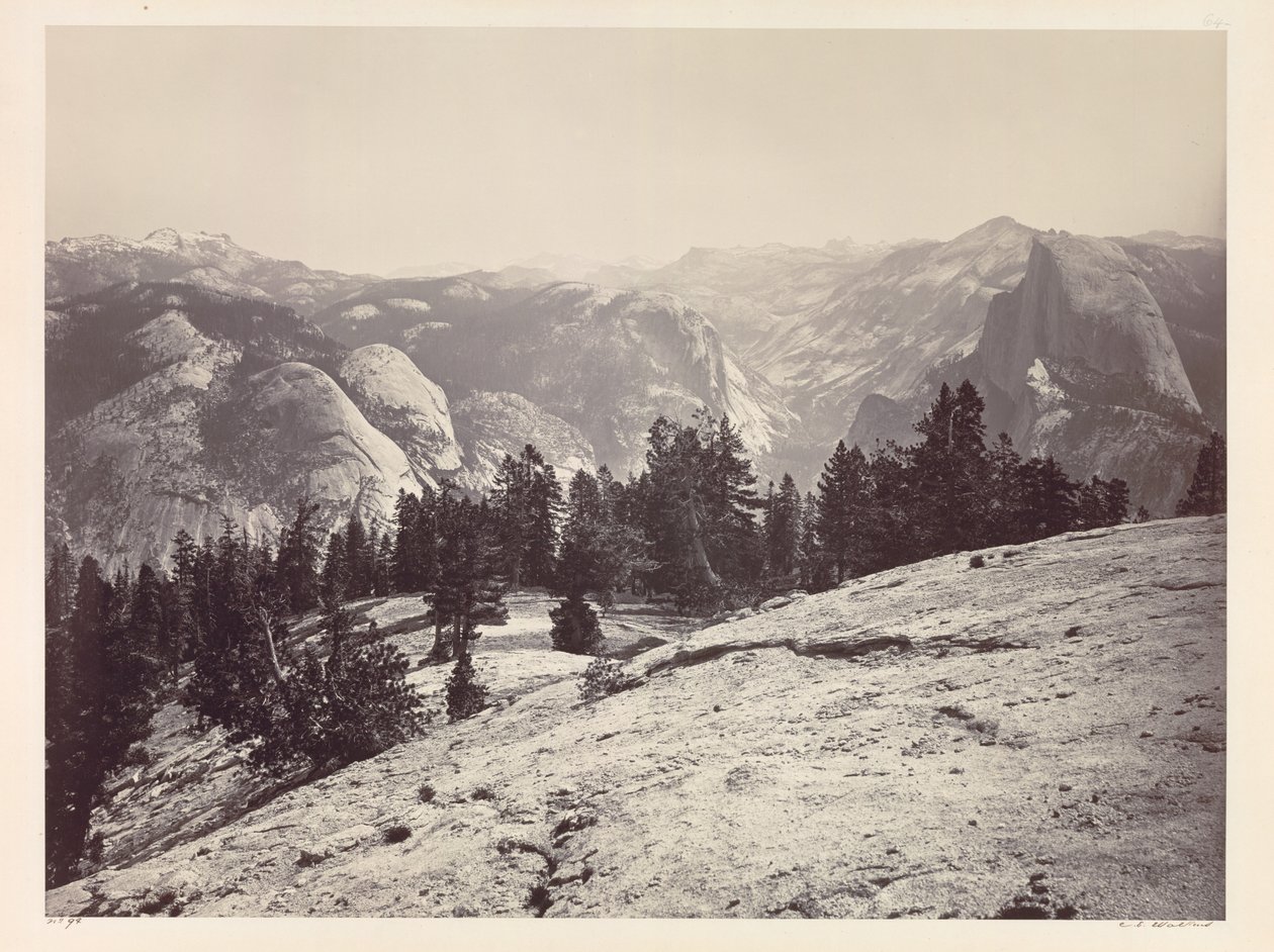 The Domes, Sentinel Domesista, Yosemite, c. 1865-1866. tekijältä Carleton E. Watkins